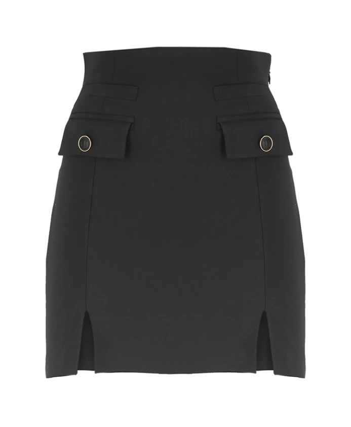 

Мини Юбка R с клапаном спереди Elisabetta Franchi, черный