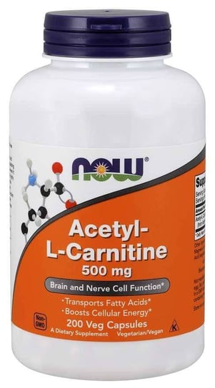 Ацетил L-карнитин гидрохлорид 500 мг (200 капсул) Now Foods now foods ацетил l карнитин 500 мг 50 вегетарианских капсул
