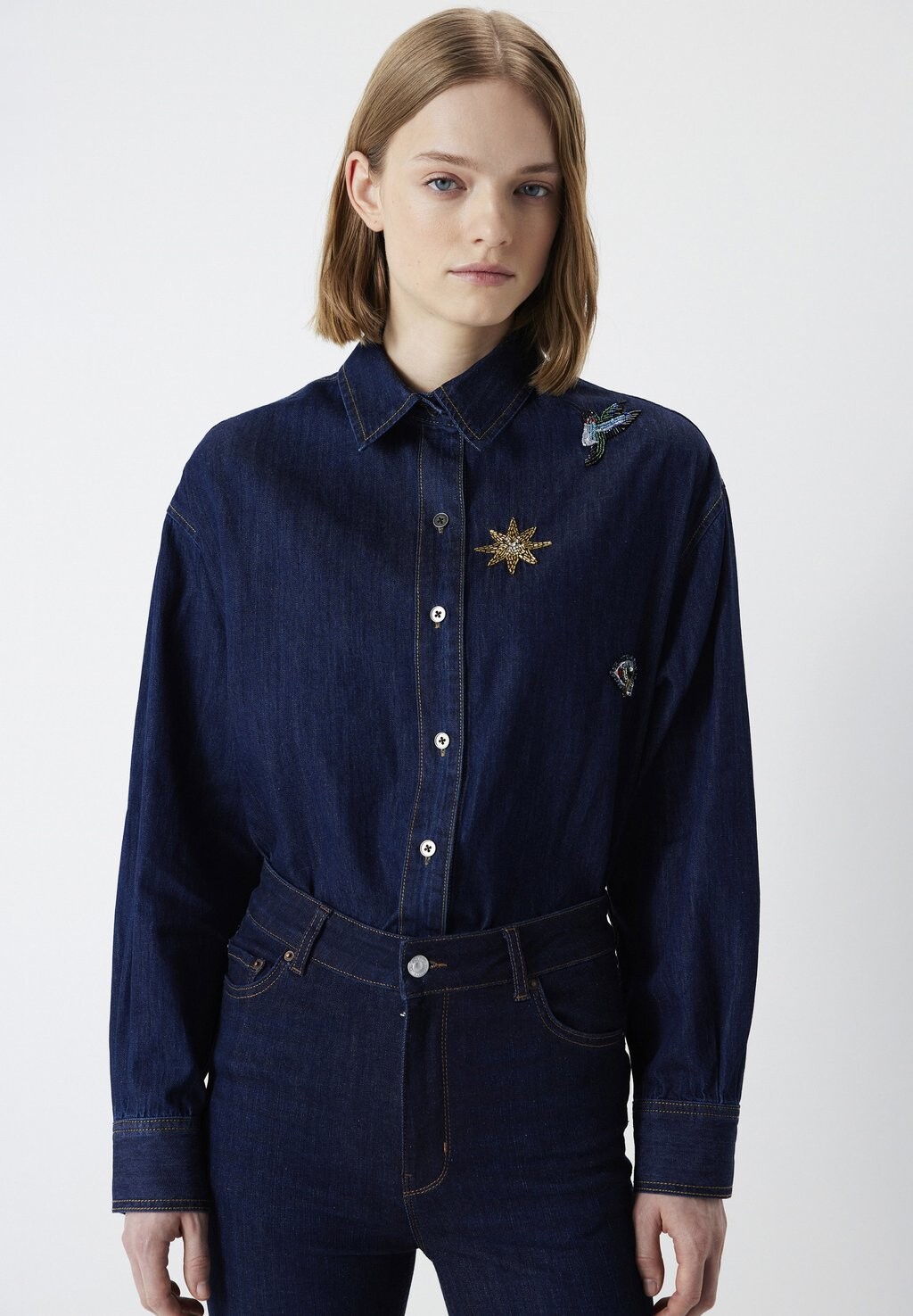 

Рубашка REGULAR FIT EMBROIDERED Ipekyol, Светло-синий