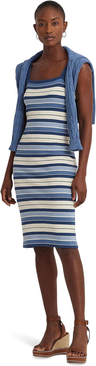 

Платье Lauren Ralph Lauren Striped Cotton-Blend Tank Dress, разноцветный