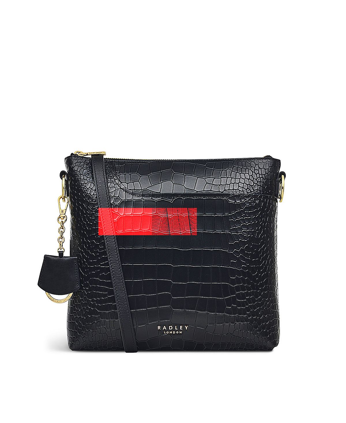 цена Женская маленькая сумка через плечо с застежкой-молнией и карманами 2.0 из искусственной кожи крокодила Radley London, черный