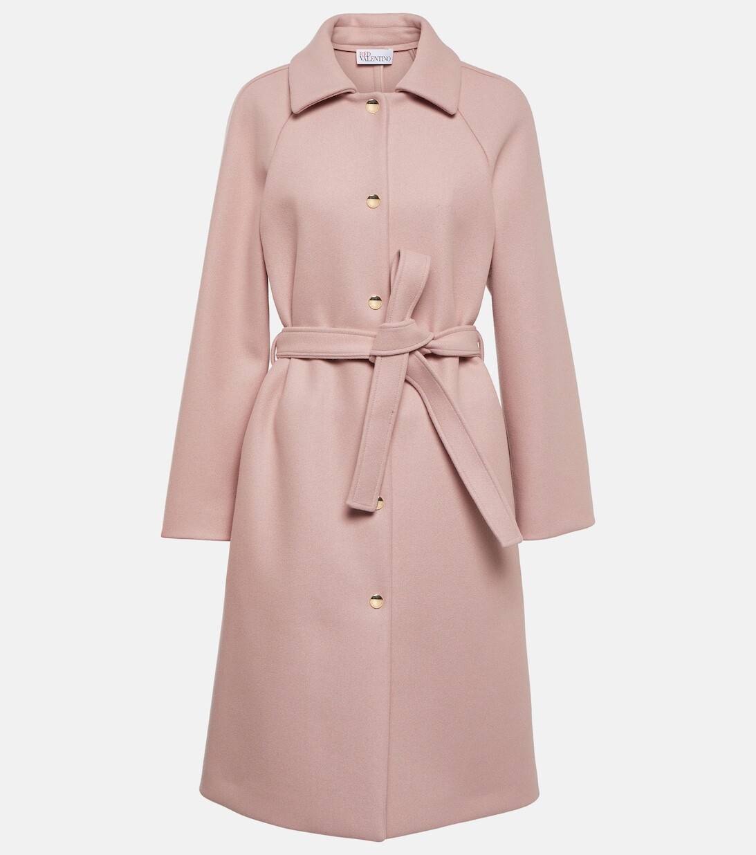 

Однобортное пальто из смесовой шерсти REDVALENTINO, розовый