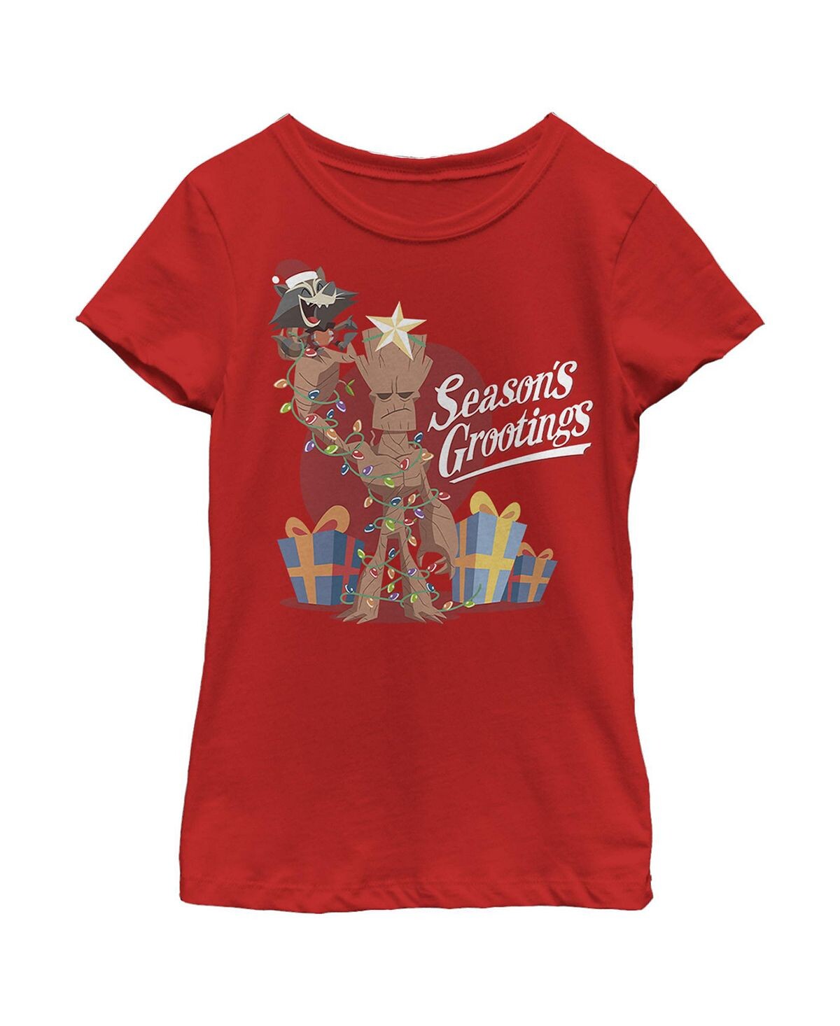 

Детская футболка Christmas Groot & Rocket Season Grooting для девочек Marvel