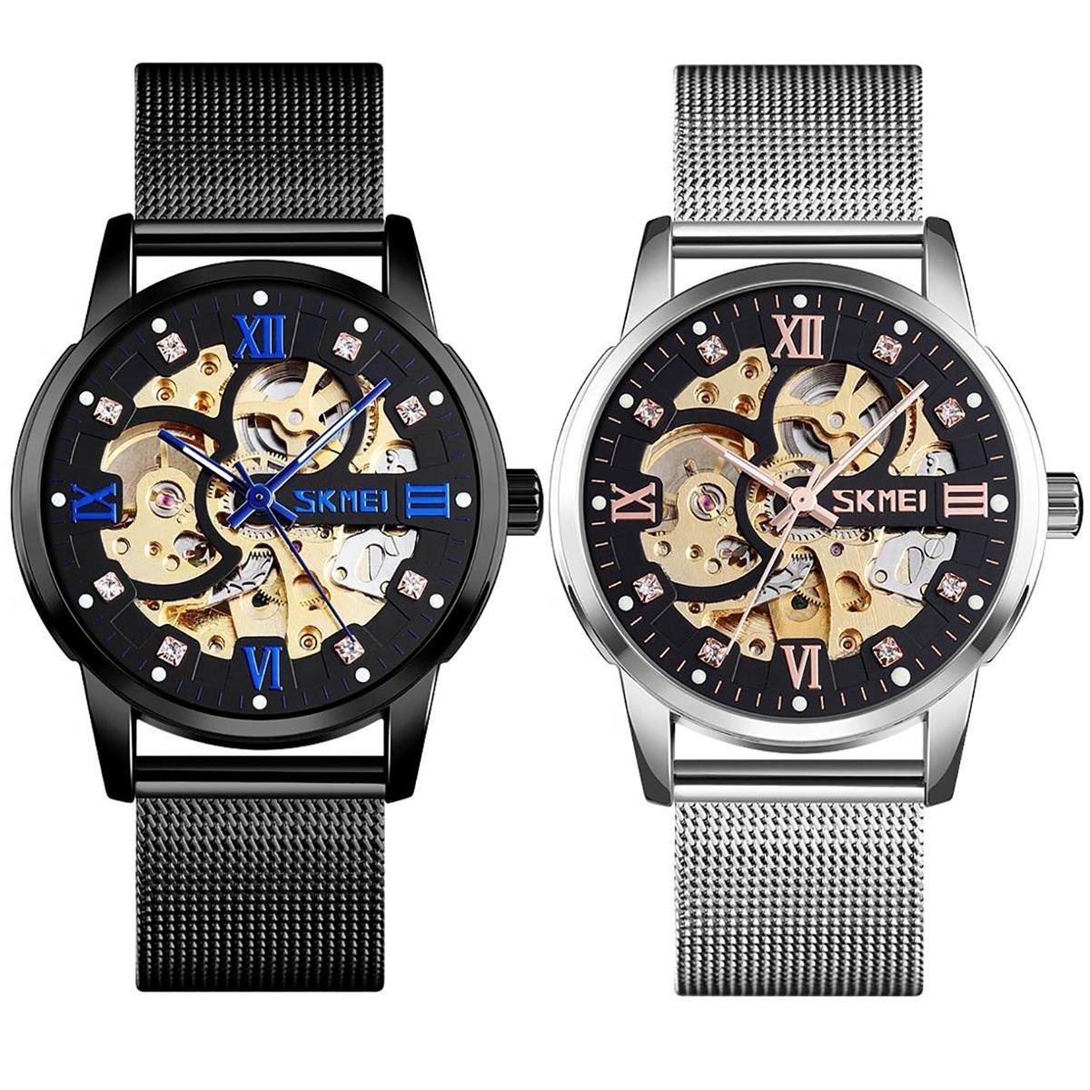 Часы с автоматическим механизмом и скелетонизированным механизмом в стиле стимпанк Skmei, мультиколор цена и фото