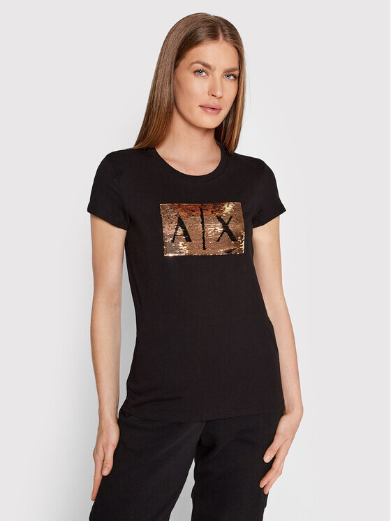 

Футболка узкого кроя Armani Exchange, черный
