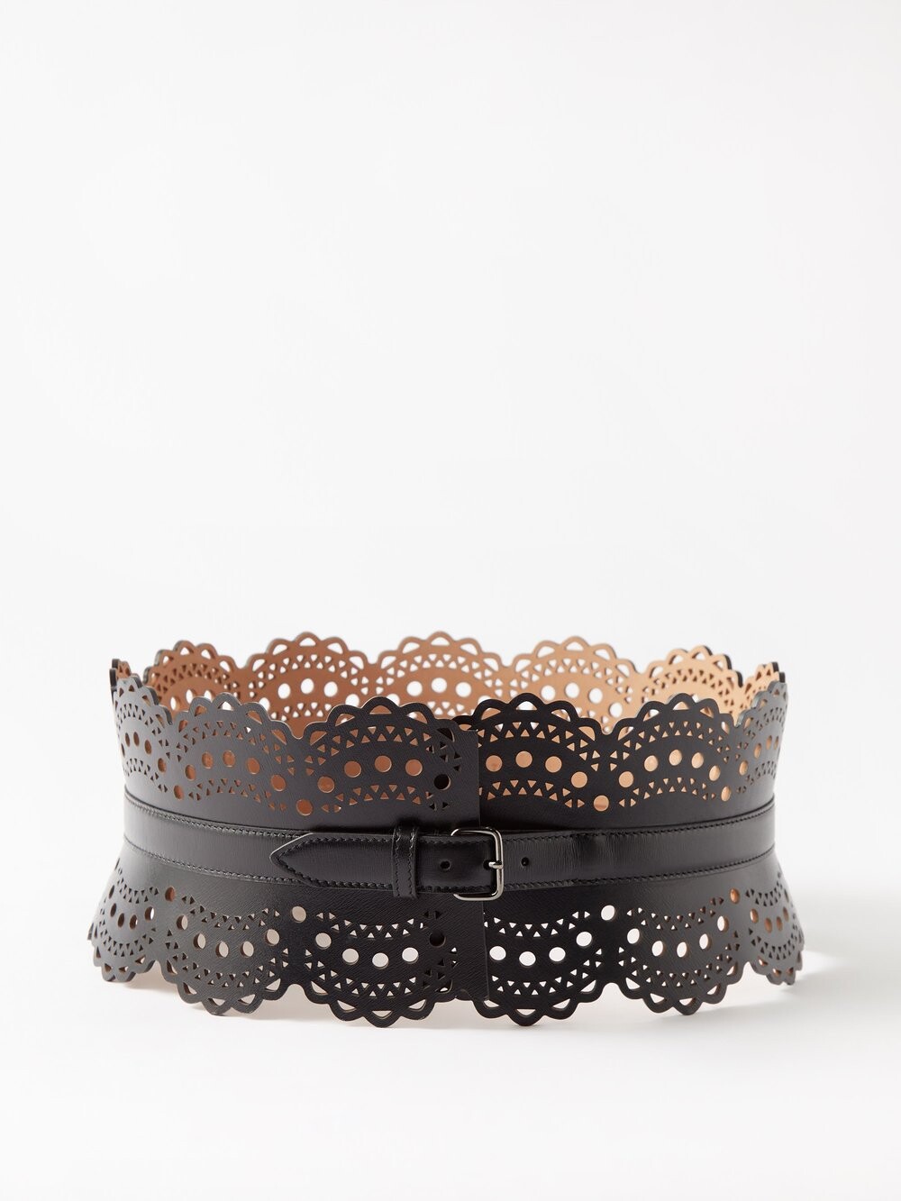 

Перфорированный кожаный ремень ALAÏA, черный