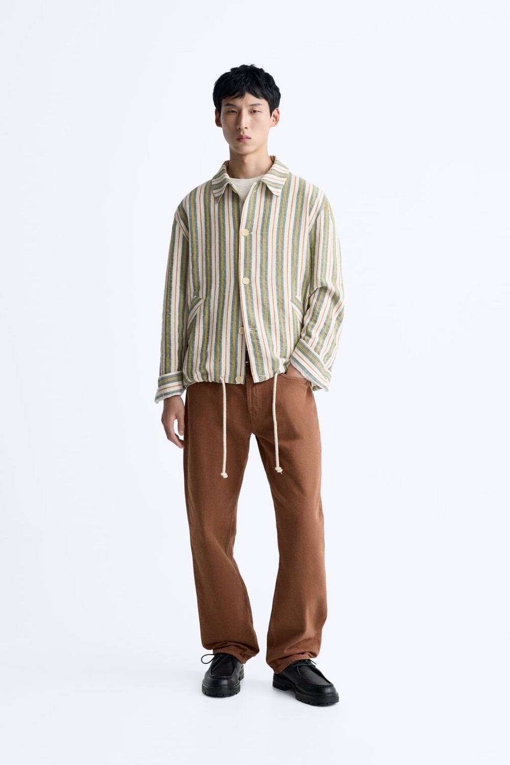 

Куртка в фактурную полоску ZARA, синий