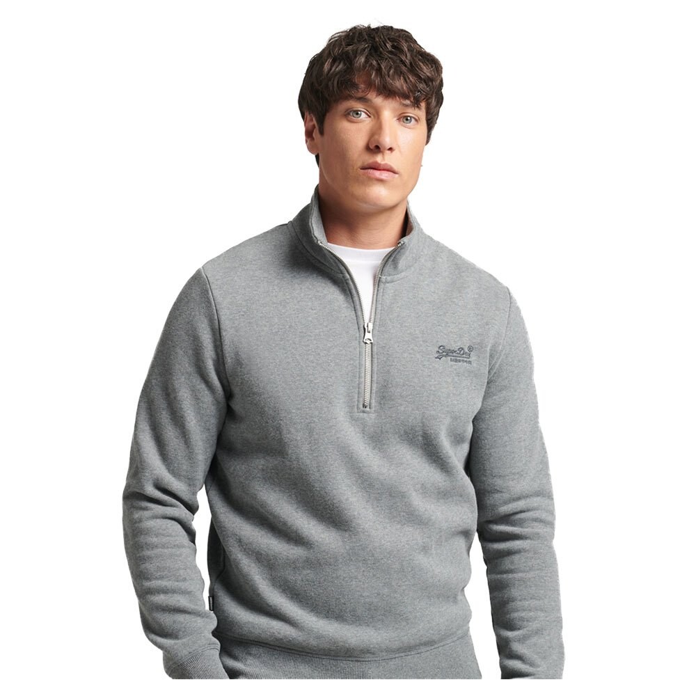 

Толстовка Superdry Vintage Logo Emb Henley Full Zip, серый
