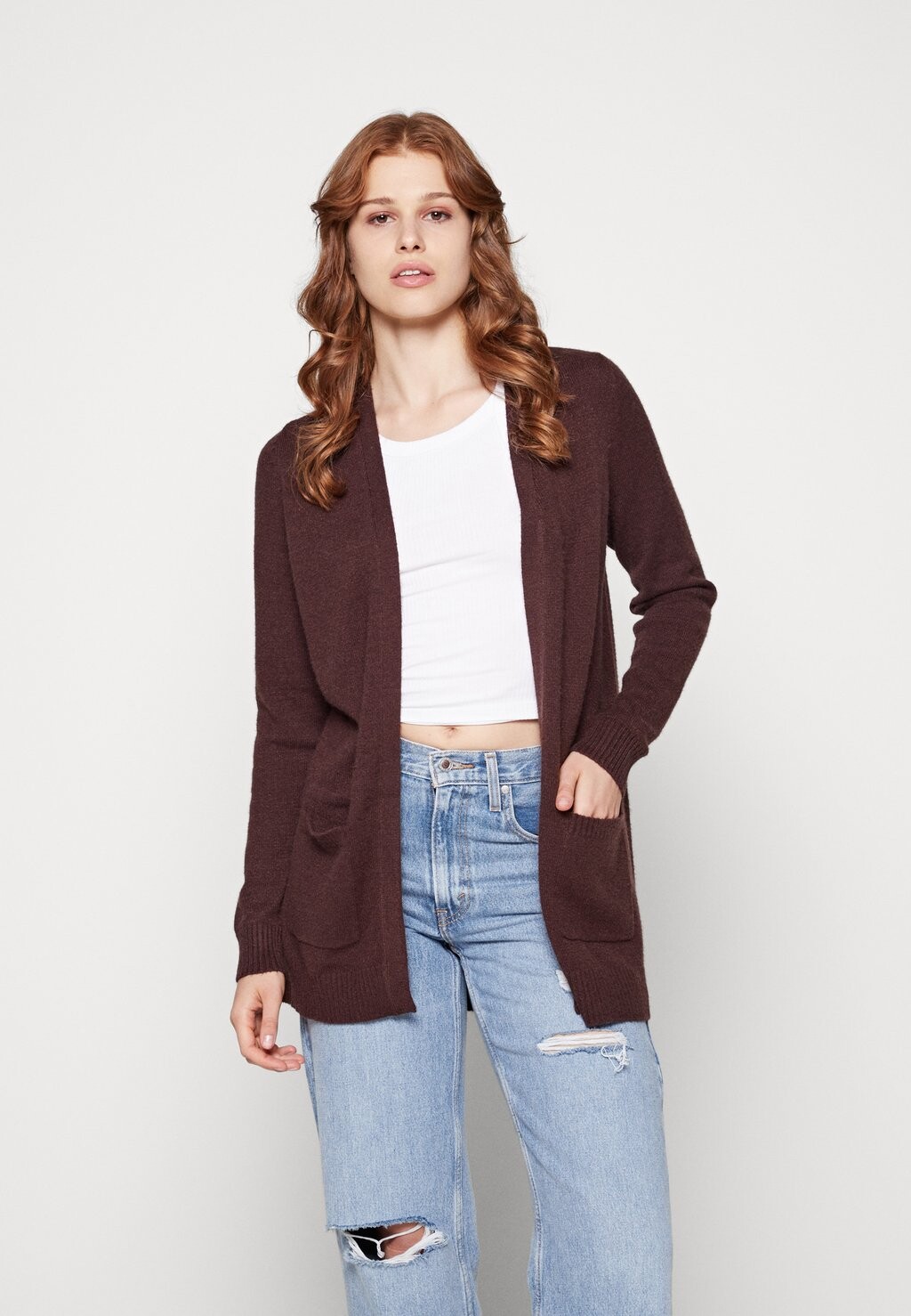 

Кардиган ONLY Onllesly L/S Open Noos, черный кофе, Черный;коричневый