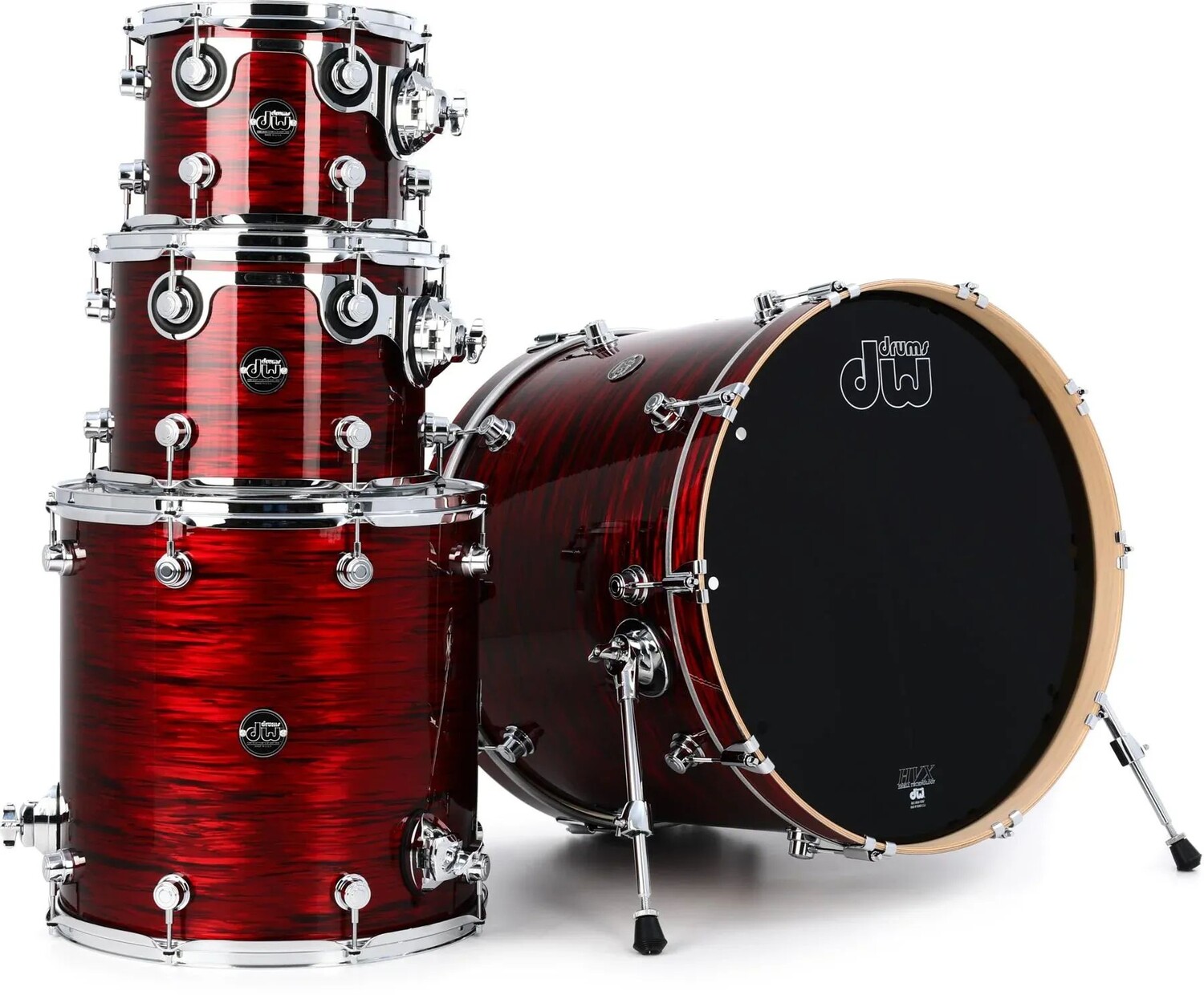 

Набор из 4 корпусов серии DW Performance с 22-дюймовым бас-барабаном — Antique Ruby Oyster