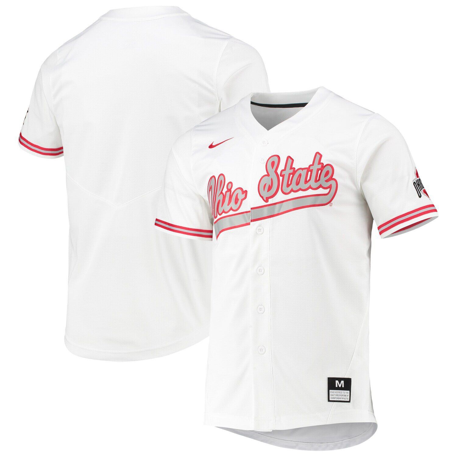 

Мужская белая бейсбольная майка штата Огайо Buckeyes Replica Nike, Белый