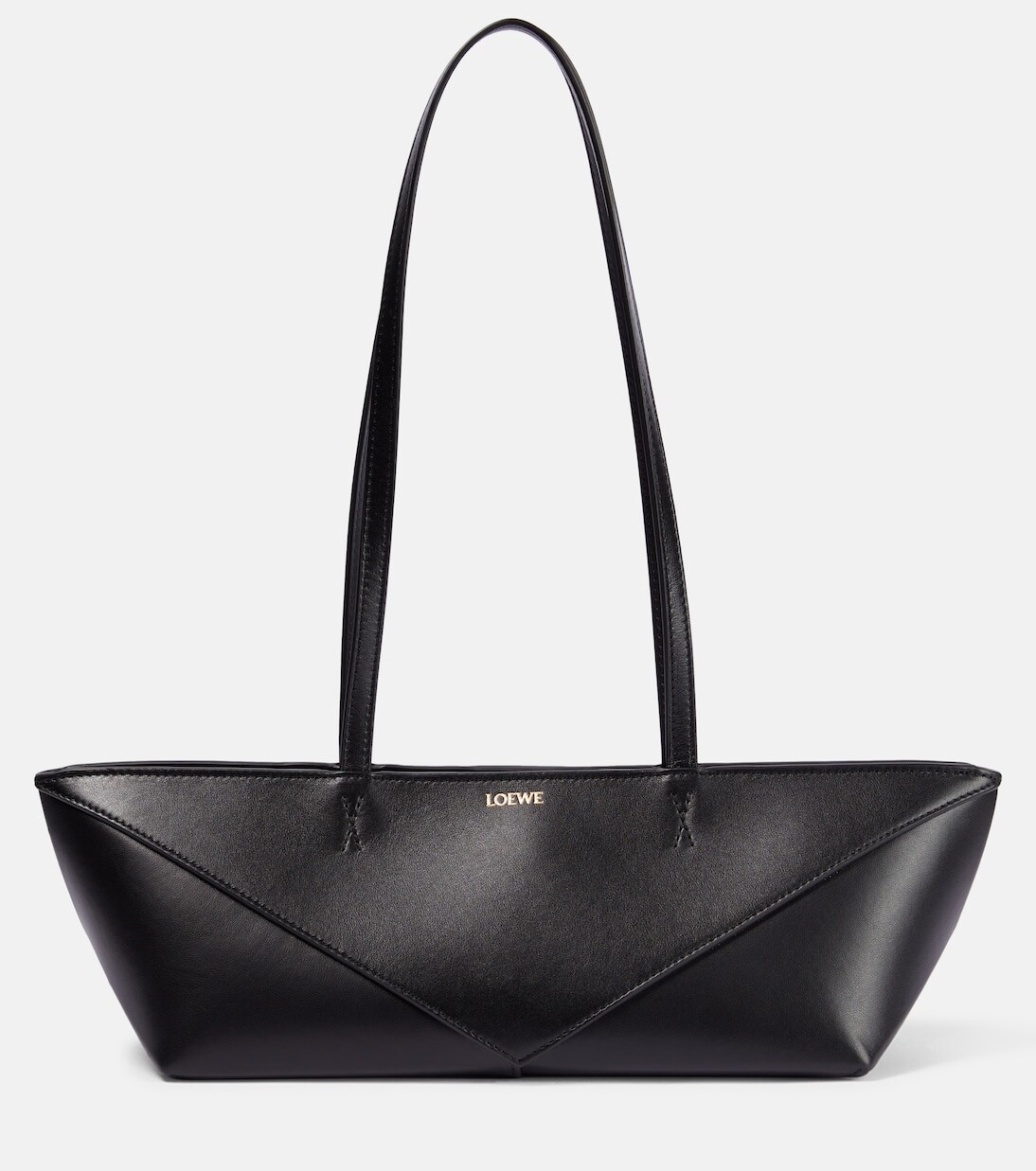 

Кожаная сумка-тоут среднего размера с застежкой-молнией Loewe, черный