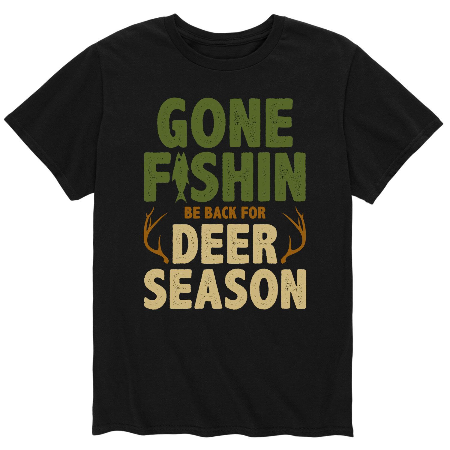 Мужская футболка Gone Fishin Be Back For Deer Season Licensed Character мужская толстовка gone missing gone fishing licensed character