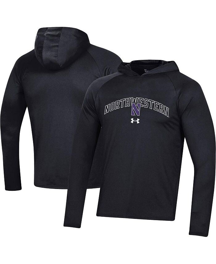 

Мужская черная футболка реглан с длинным рукавом и капюшоном Northwestern Wildcats 2023 Sideline Tech Under Armour, черный