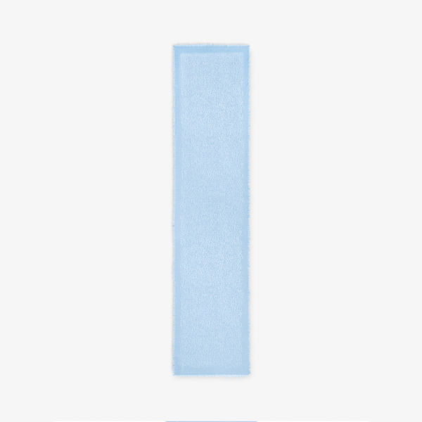 Шарф из смесовой шерсти с принтом Anagram и бахромой Loewe, синий шарф loewe из смесовой шерсти с принтом цвет белый зеленый