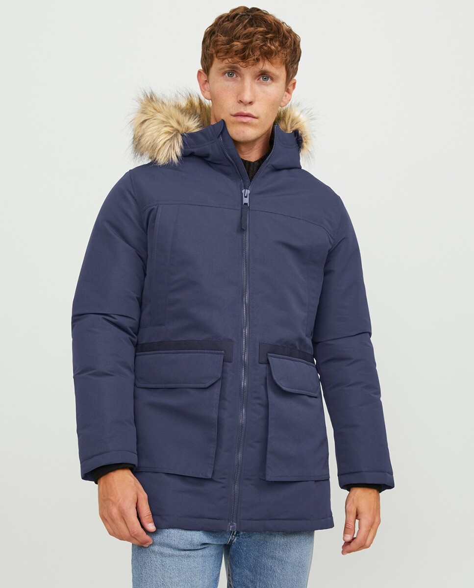 

Мужская парка с капюшоном Jack & Jones, синий