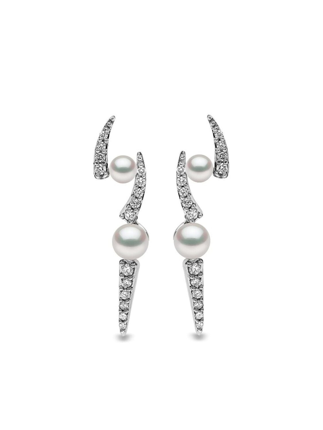 

Серьги-гвоздики Sleek из белого золота с жемчугом и бриллиантами Yoko London, серебряный