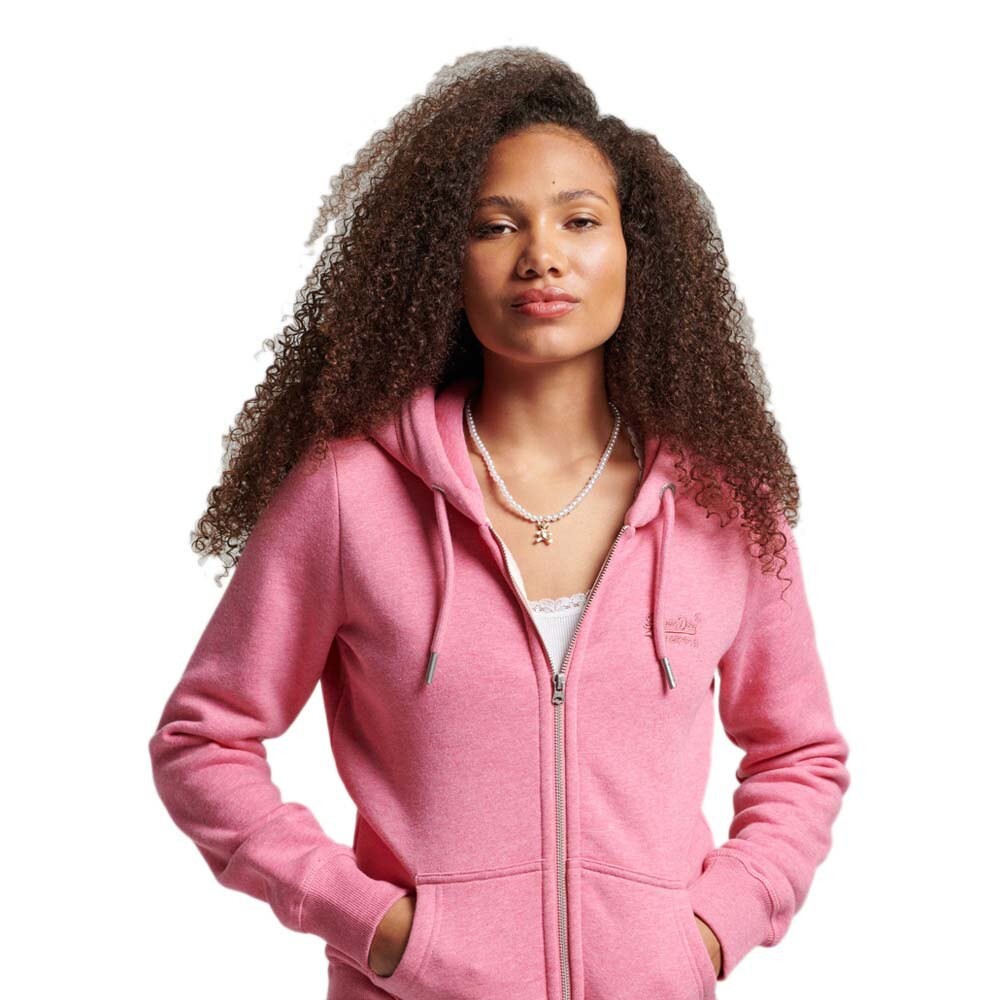 

Толстовка Superdry Vintage Logo Emb Full Zip, розовый