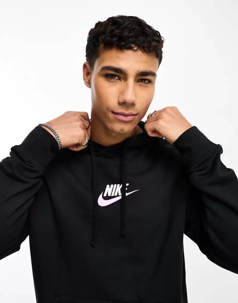 

Худи черного цвета из флиса Nike Fleece Club