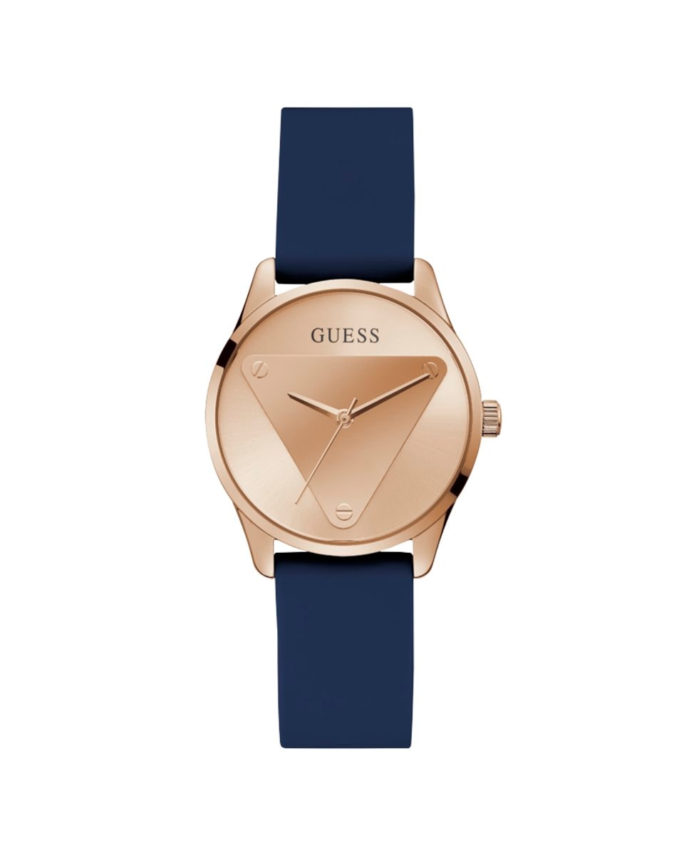 цена Силиконовые женские часы Emblem GW0509L1 на синем ремешке Guess, синий
