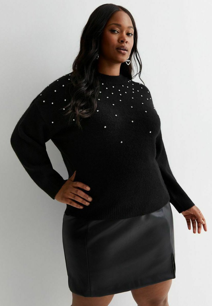 цена Вязаный свитер New Look Curves, цвет black
