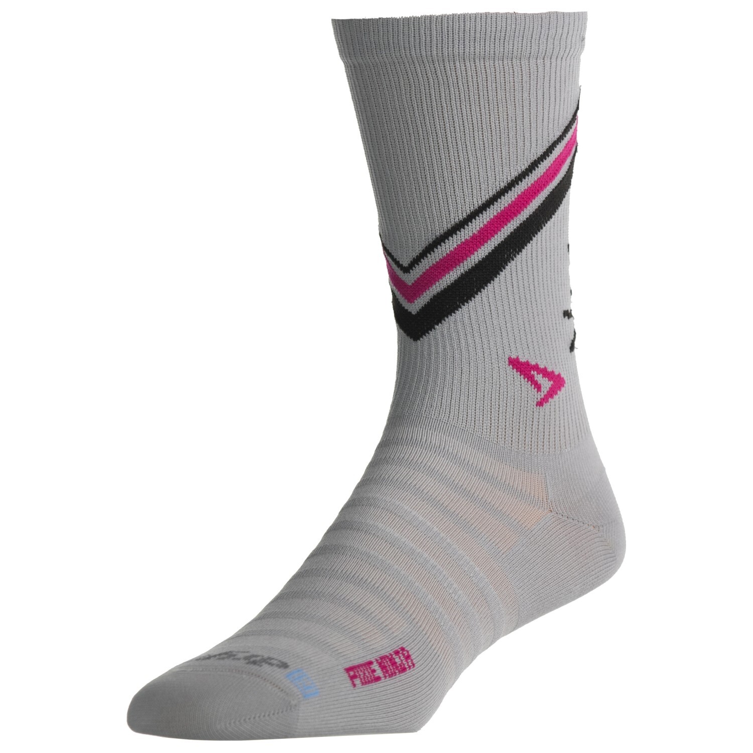 

Носки для бега Drymax Hyper Thin Running Crew, цвет White/Lime/Sky Blue/Dark Gray Stripes