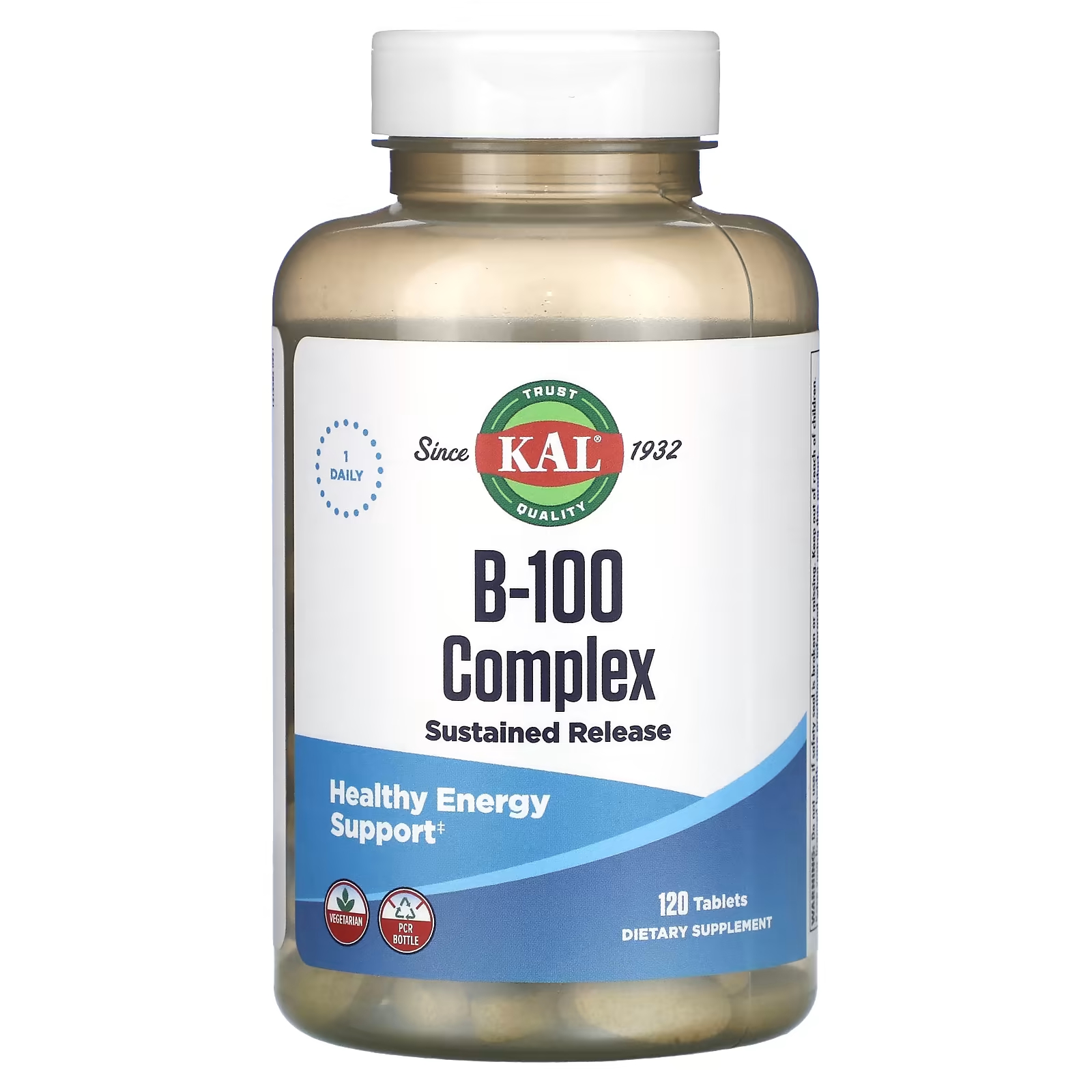 Витамин B KAL B-100, 120 таблеток витамин b kal stress b 100 таблеток