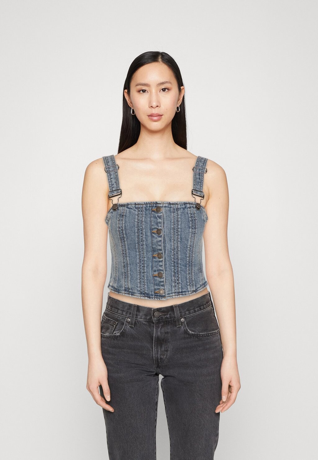 

Топ GO BUSTIER Guess Originals, синий деним