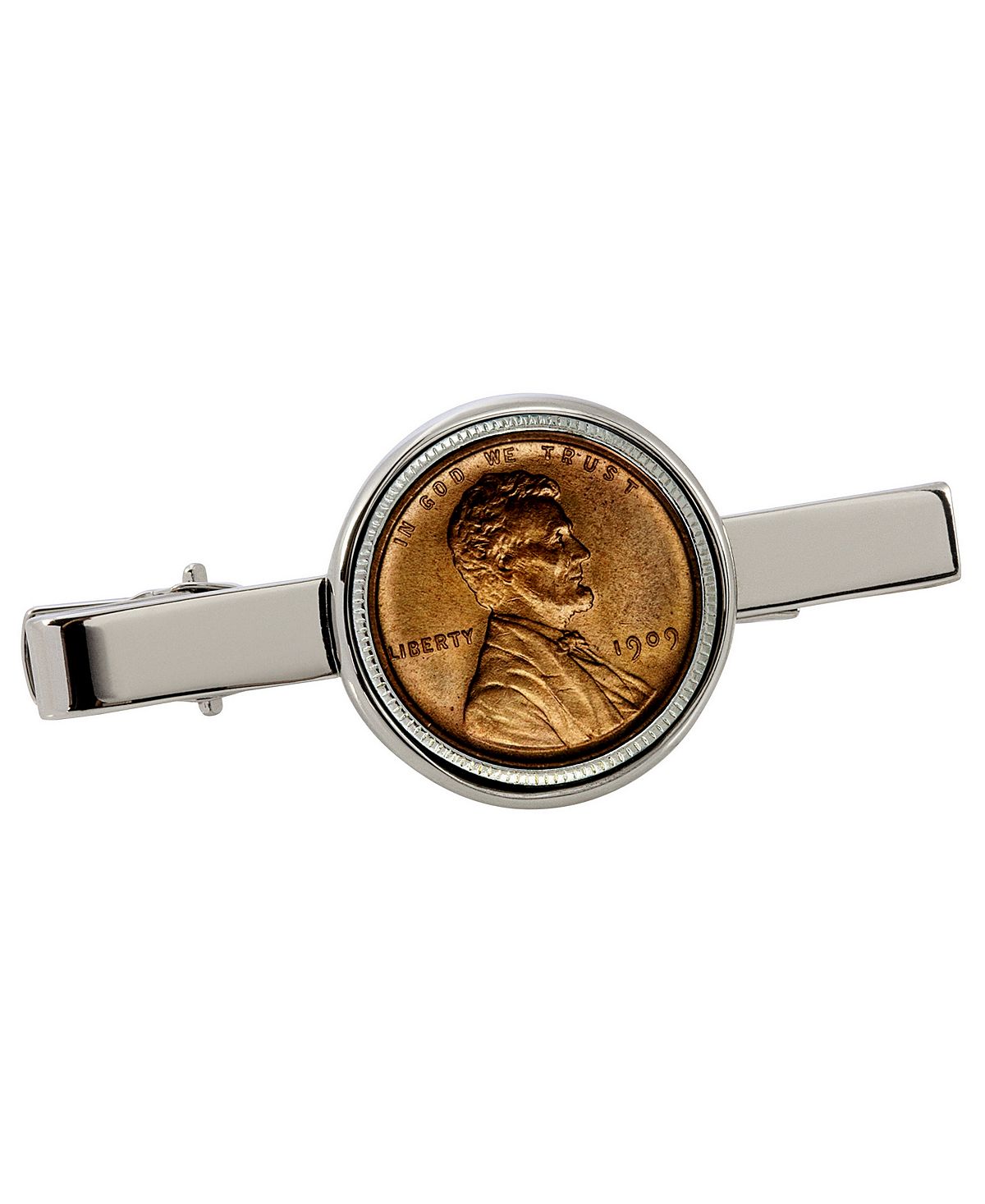 Зажим для галстука для монеты «Линкольн Пенни» первого года выпуска 1909 года American Coin Treasures 2022 year tiger zodiac commemorative coin pendant tiger red tassel car interior gold coin silver coins