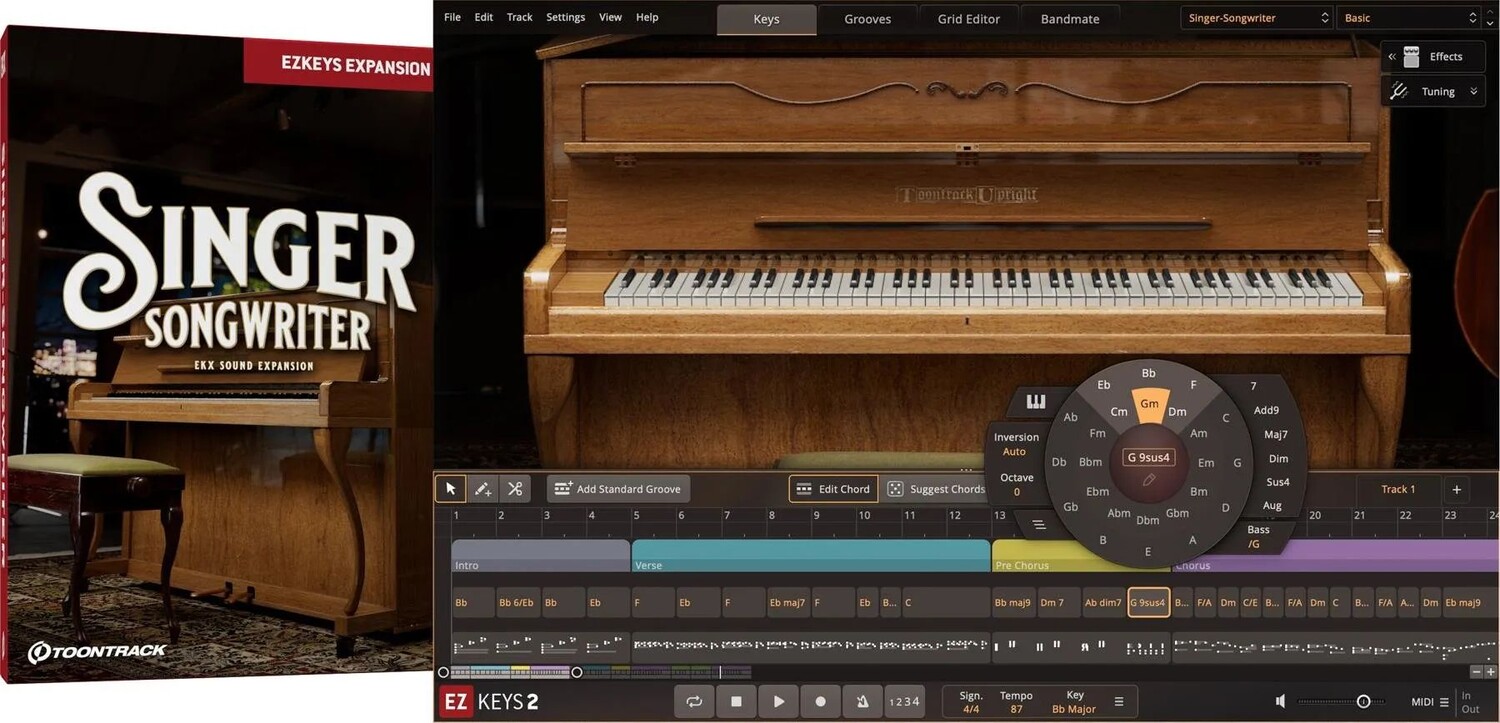 

Новое расширение Toontrack Singer Songwriter EKX для EZkeys 2