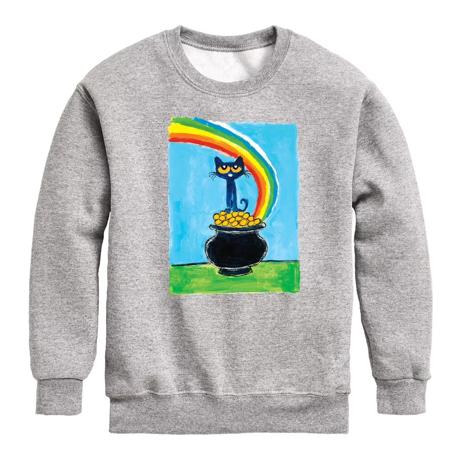 

Толстовка из флиса с рисунком Pete The Cat Pot Of' Gold для мальчиков 8–20 лет Licensed Character, серый