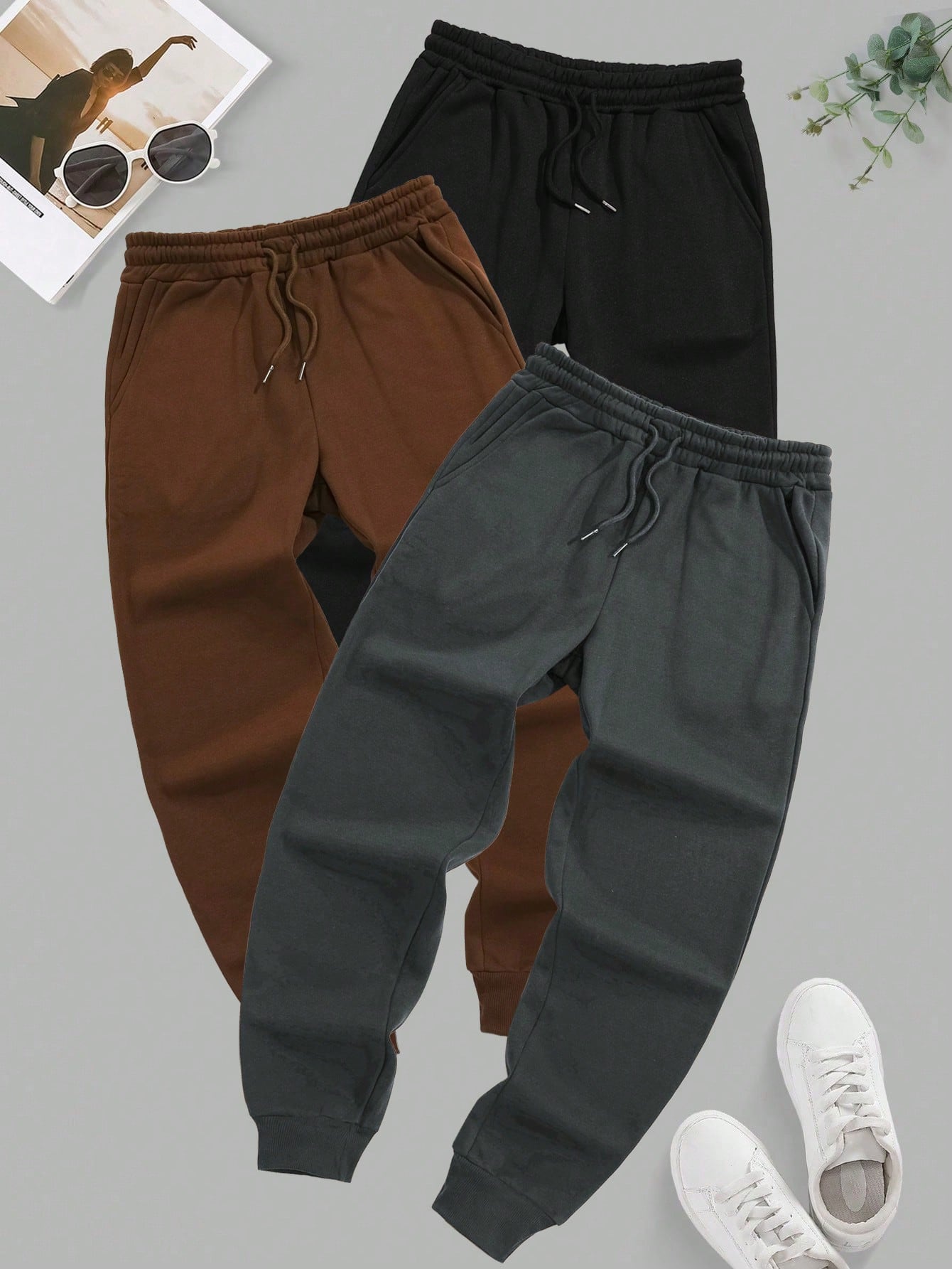 Мужские брюки-джоггеры с завязками на талии, многоцветный