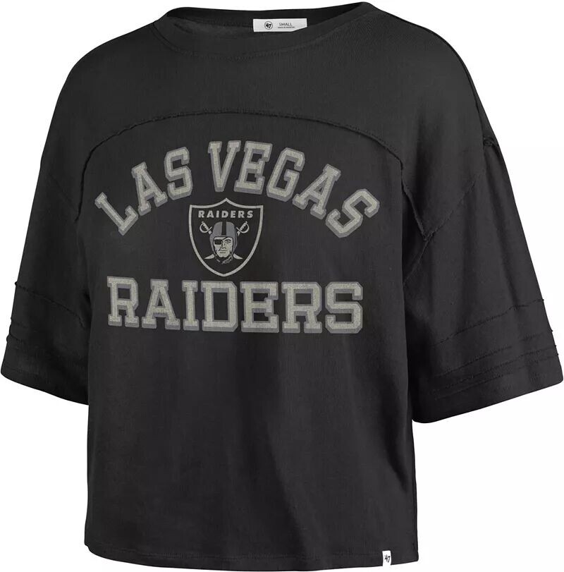 

Женская черная укороченная футболка с полумесяцем '47 Las Vegas Raiders