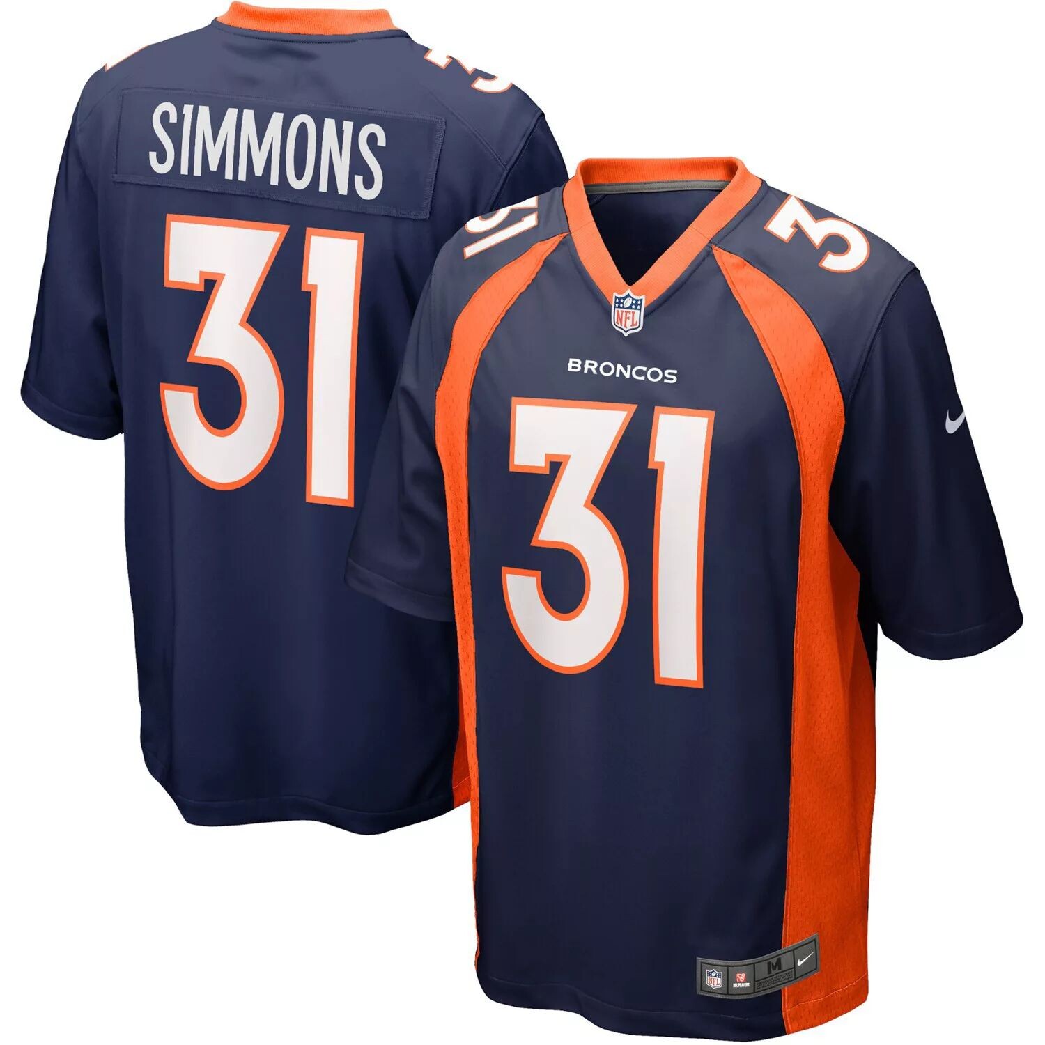 

Мужское темно-синее джерси для альтернативной игры Justin Simmons Denver Broncos Nike, Синий