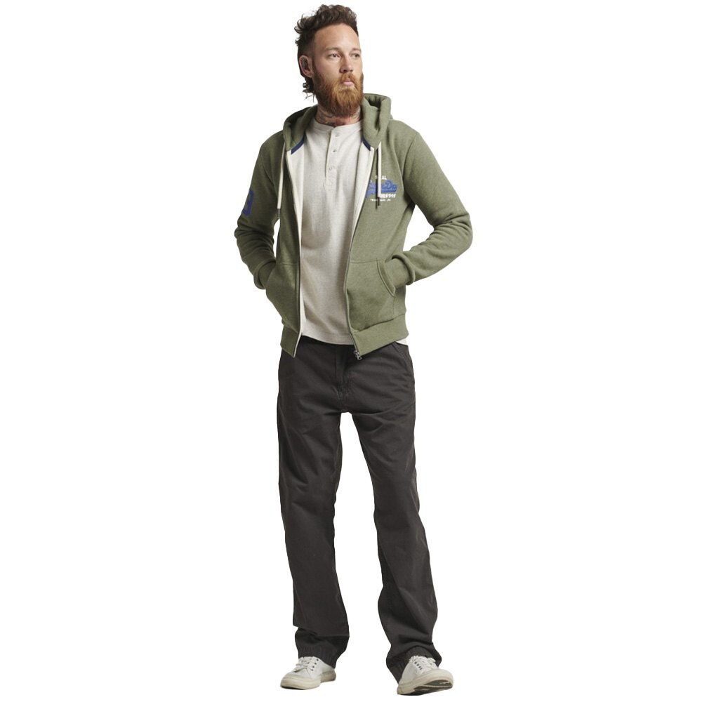 

Толстовка Superdry Vintage Vl Classic Hood Full Zip, зеленый