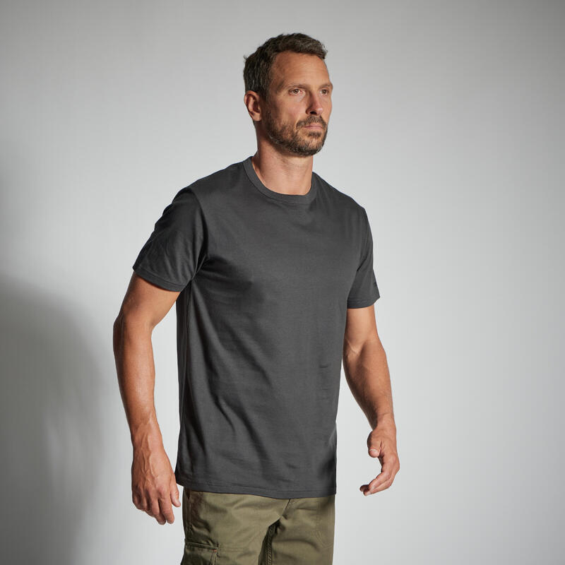 Мужская охотничья футболка с коротким рукавом Solognac 100 Серый Хлопок