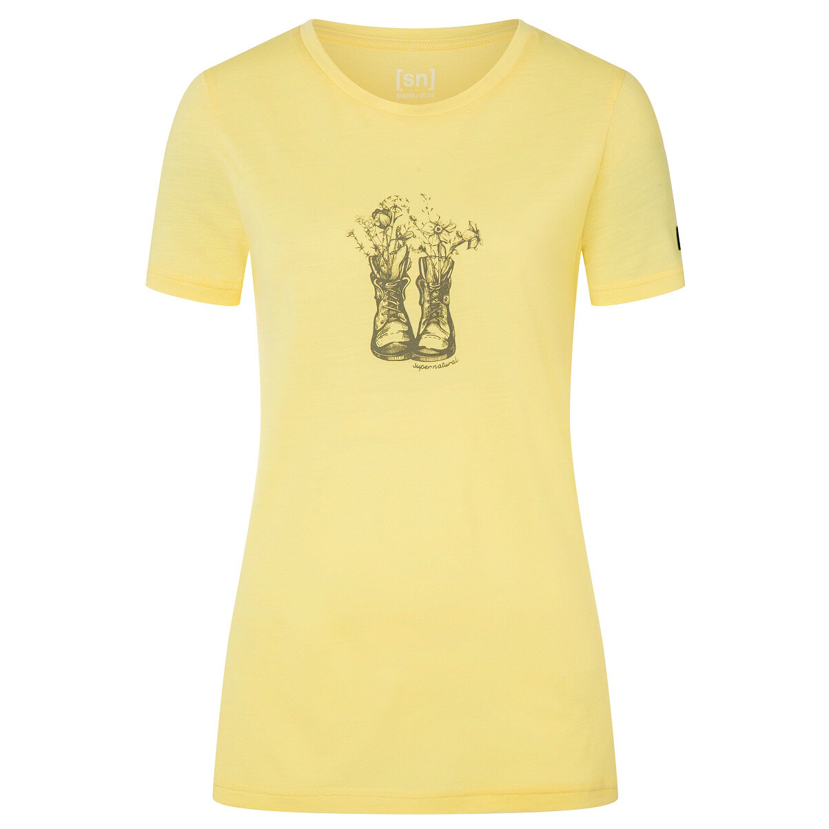 

Рубашка из мериноса Super Natural Women's Flower Boots Tee, цвет Yellow Iris/Aloe