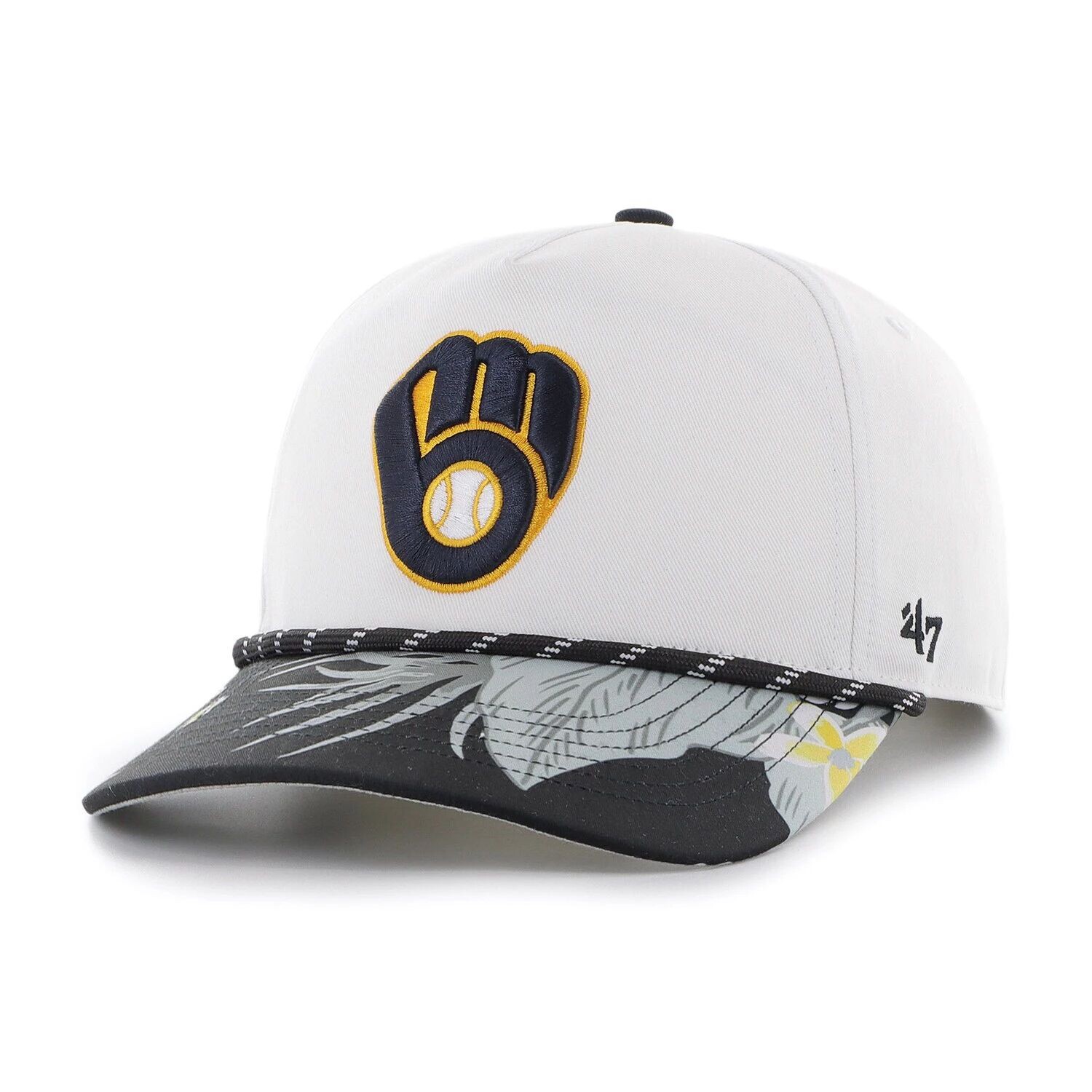 

Мужская белая кепка Milwaukee Brewers '47 Dark Tropic Hitch Snapback