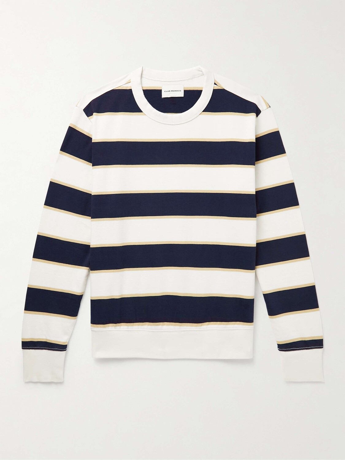 

Полосатая толстовка из хлопкового джерси CLUB MONACO, нави, Черный