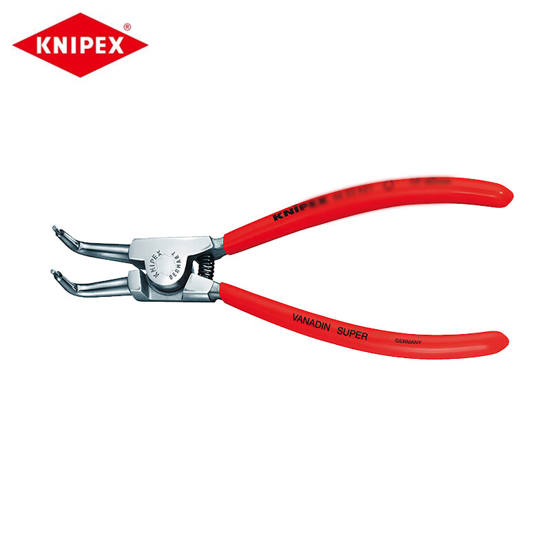 KNIPEX 3–10 мм плоскогубцы для внешних стопорных колец (с угловой головкой) хромированные клещи для стопорных колец пружинные клещи внутренние и внешние расширительные клещи двойного назначения 46 23 A01