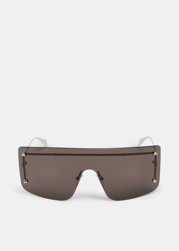 Солнцезащитные очки Alexander Mcqueen Spike Studs Mask, серый