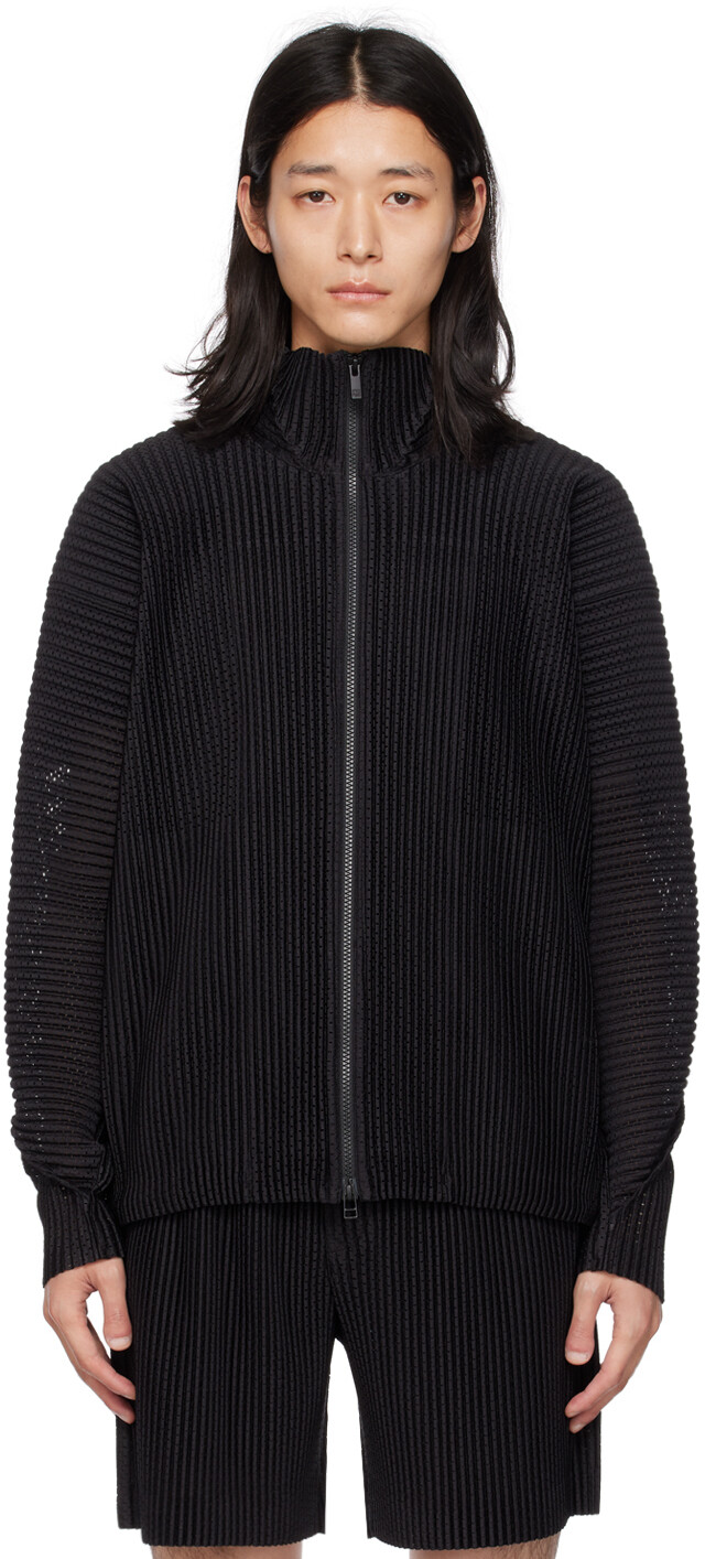 

Черная куртка на молнии HOMME PLISSe ISSEY MIYAKE, Черный