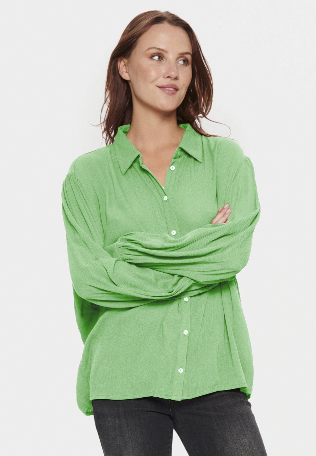 Блузка-рубашка ALBASZ Saint Tropez, цвет zephyr green блузка рубашка tilli saint tropez цвет ice
