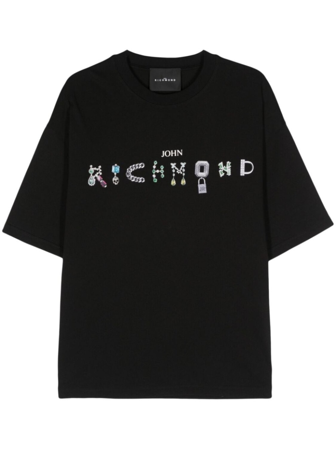 

John Richmond футболка с логотипом, черный