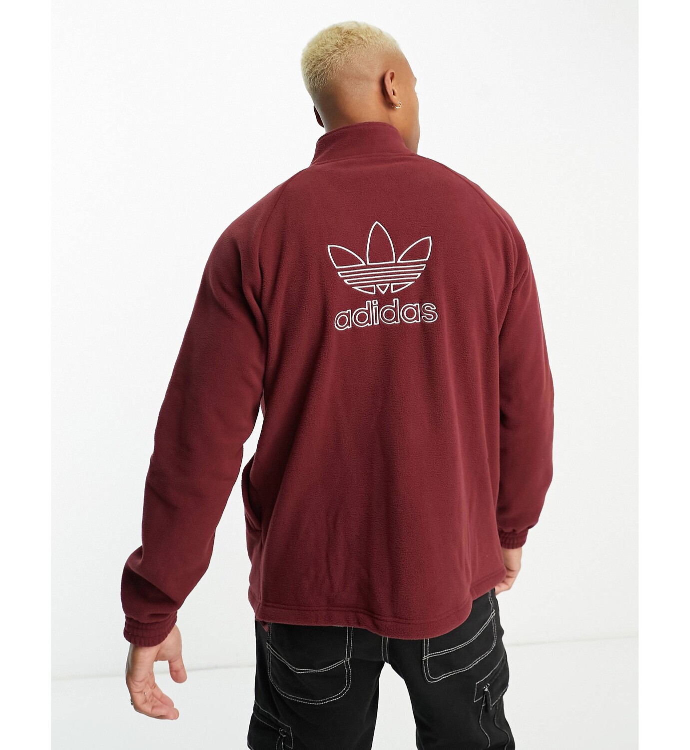 

Бордовый флис на молнии с логотипом adidas Originals adicolor Trefoil Logo