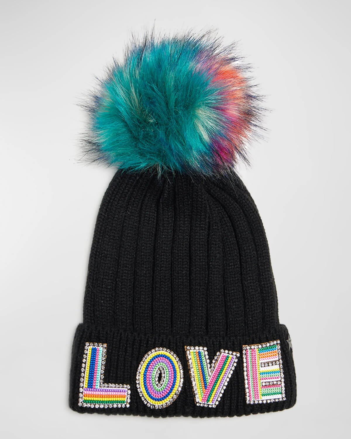 

Шерстяная шапка Love Knit с помпоном из искусственного меха Jocelyn, слоновая кость