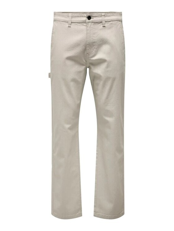 

Брюки из ткани regular fit Only & Sons, бежевый