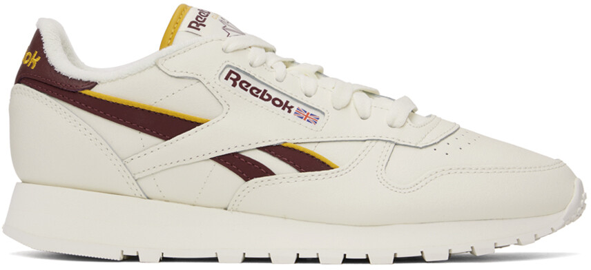 

Бело-бордовые классические кроссовки Reebok Classics