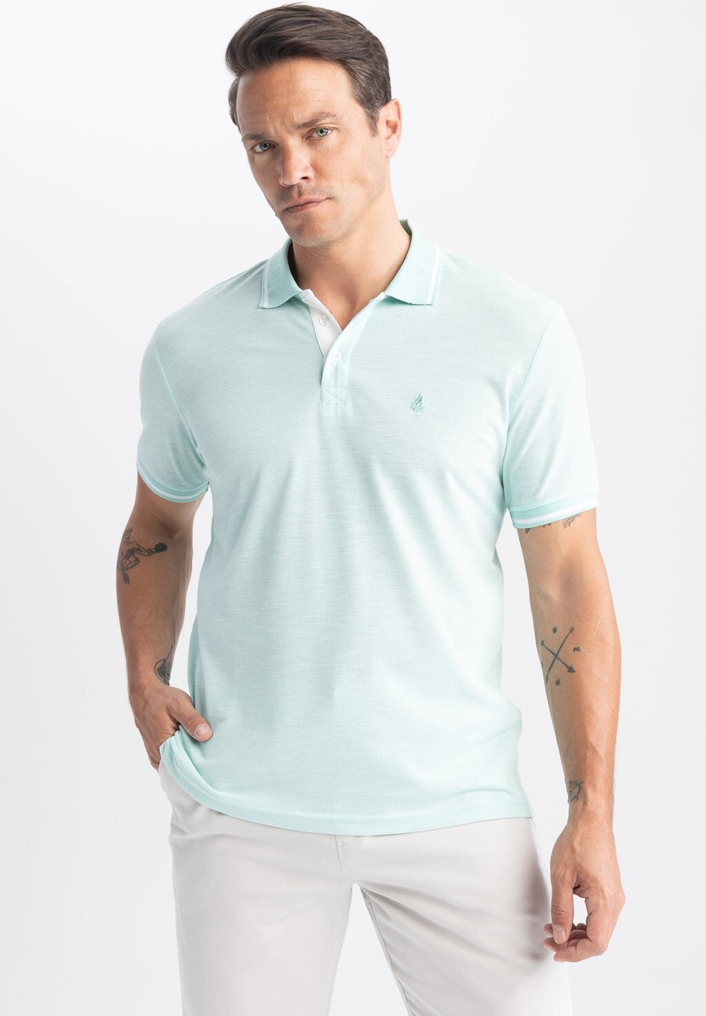 

Рубашка-поло REGULAR FIT DeFacto, цвет turquoise