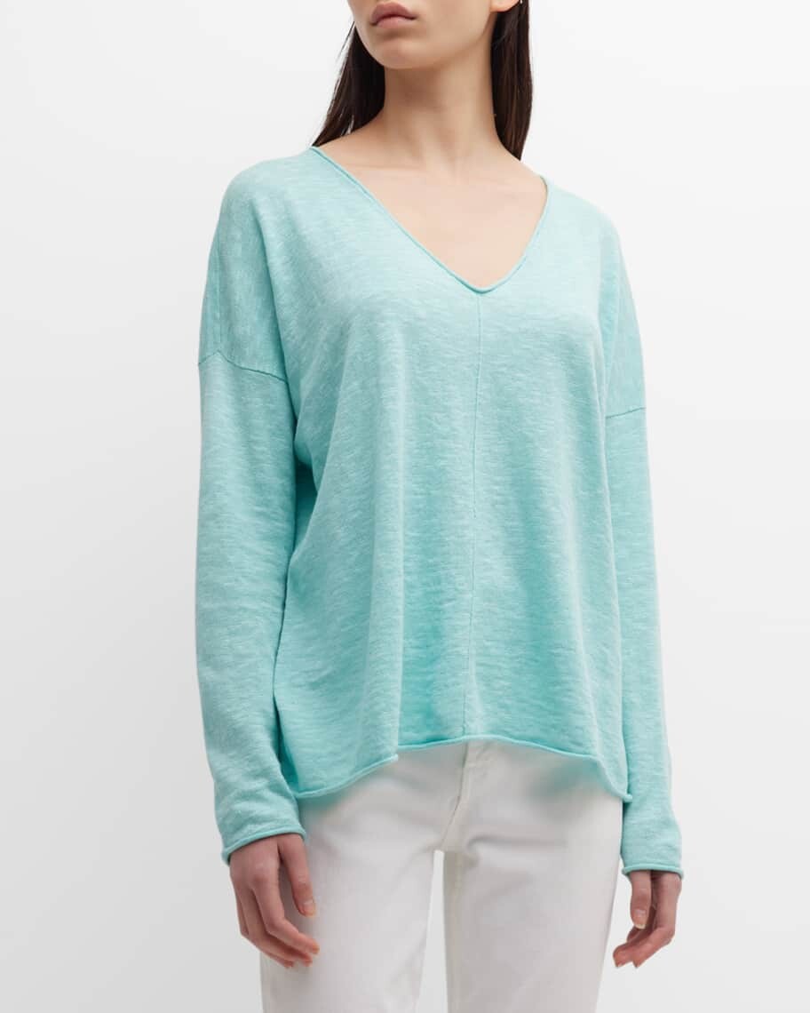 

Пуловер Slubby с длинными рукавами и V-образным вырезом Eileen Fisher